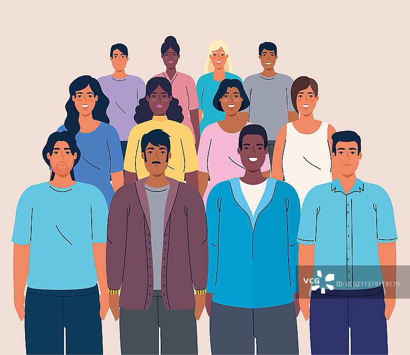 多民族团结的人群图片素材