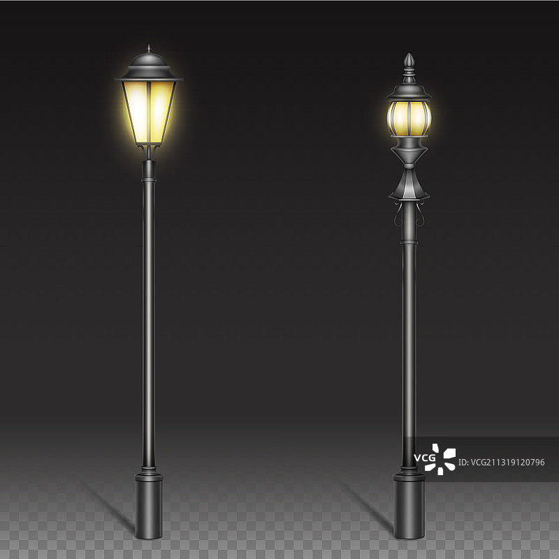 复古街灯黑色铁艺灯笼图片素材