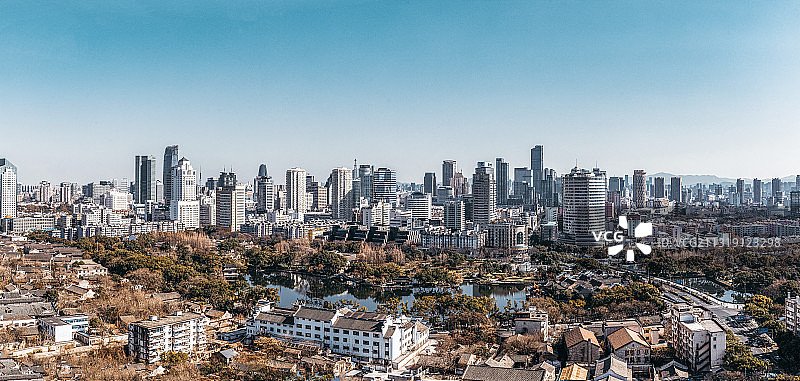 宁波天一阁景区空中城市景观图片素材
