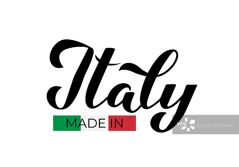意大利制造书法手写字母翻领图片素材