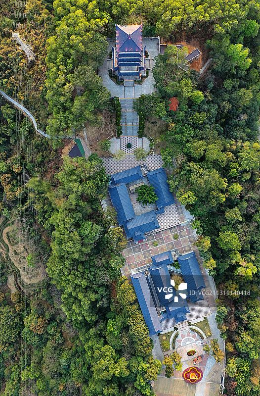 广东省东莞市凤岗镇园龙山公园博物馆和碧湖森林公园航拍图片素材