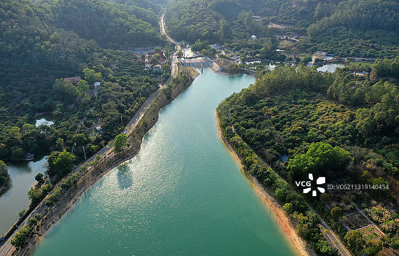 广东省东莞市凤岗镇南门山森林公园航拍图片素材