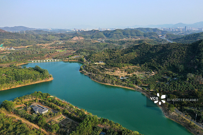 广东省东莞市凤岗镇南门山森林公园航拍图片素材