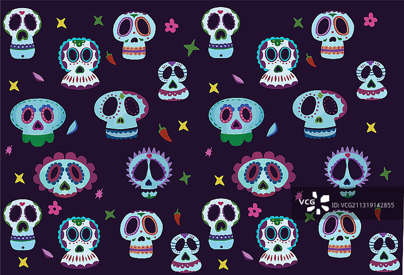 亡灵节骷髅框架图片素材