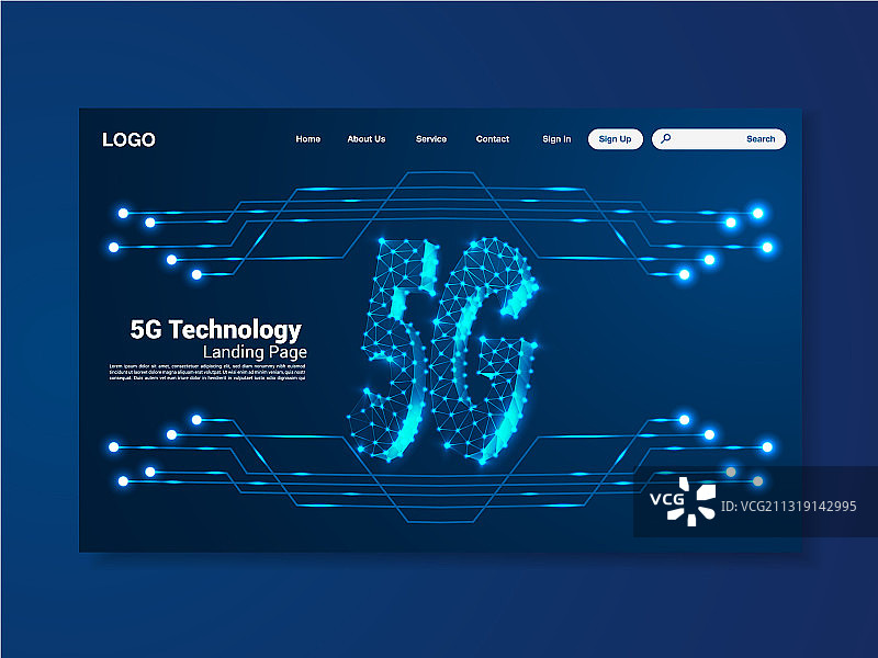 5G全球网络技术落地页图片素材