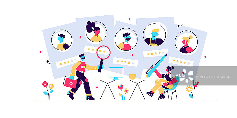 扁平风微型求职中介图片素材