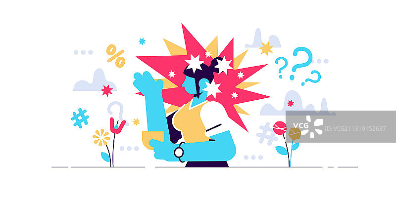 心理创伤概念扁平插画图片素材