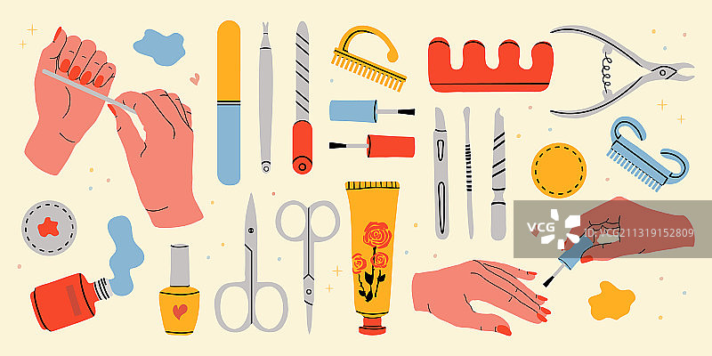 大型美甲工具套装图片素材