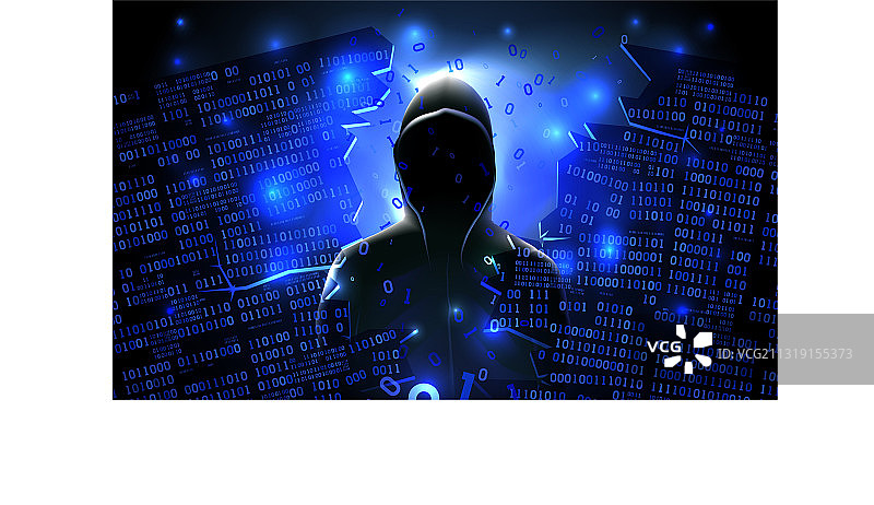 使用互联网的黑客入侵抽象图片素材