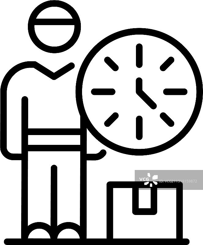 快递送货上门图标轮廓样式图片素材