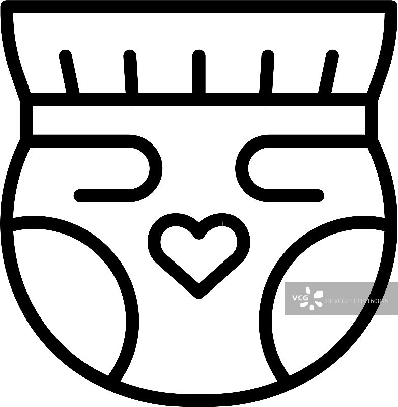 婴儿尿布轮廓样式图标图片素材