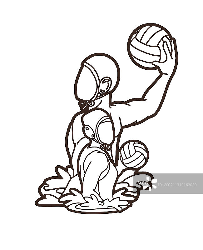 水球运动员卡通图片素材