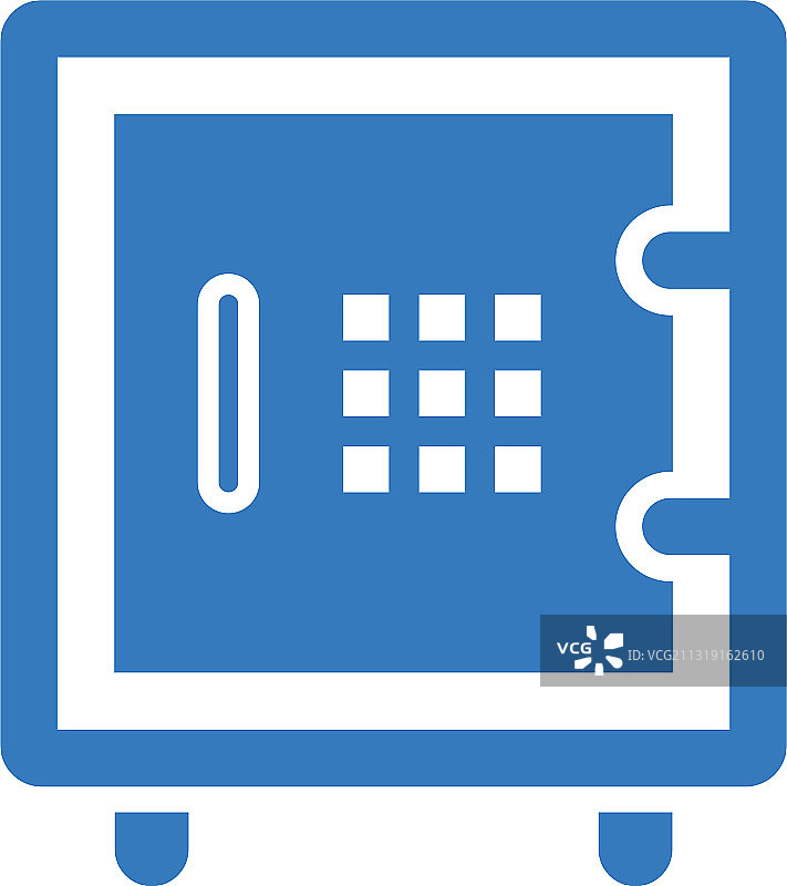 存款保护储物柜蓝色图标图片素材