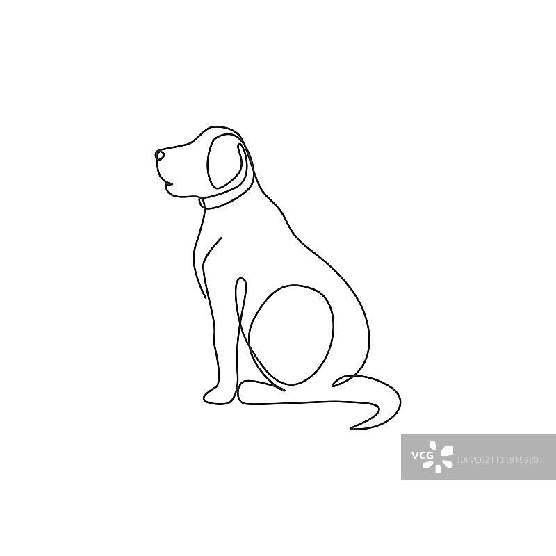 拉布拉多犬单线画图片素材