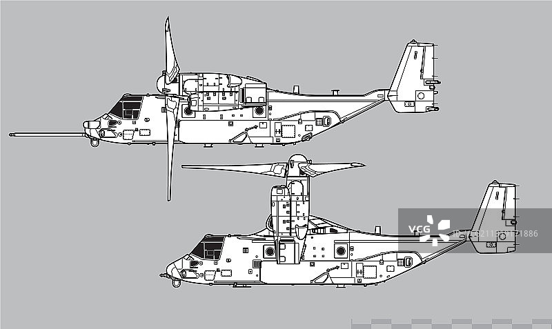 贝尔波音V-22鱼鹰运输机图片素材