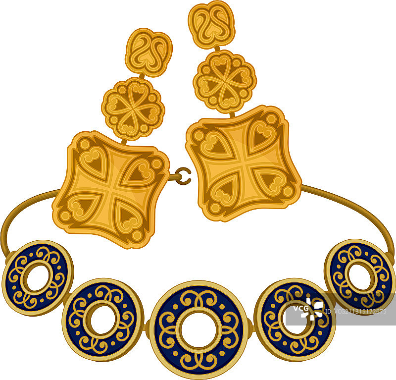 格鲁吉亚风格的装饰项链或花环图片素材