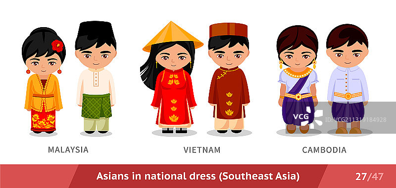 马来西亚、越南、柬埔寨人物图片素材