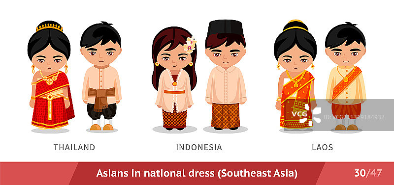 泰国、印度尼西亚和老挝的男男女女图片素材