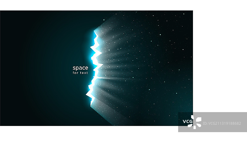 从地表裂缝中看到的太空光芒和星辰图片素材