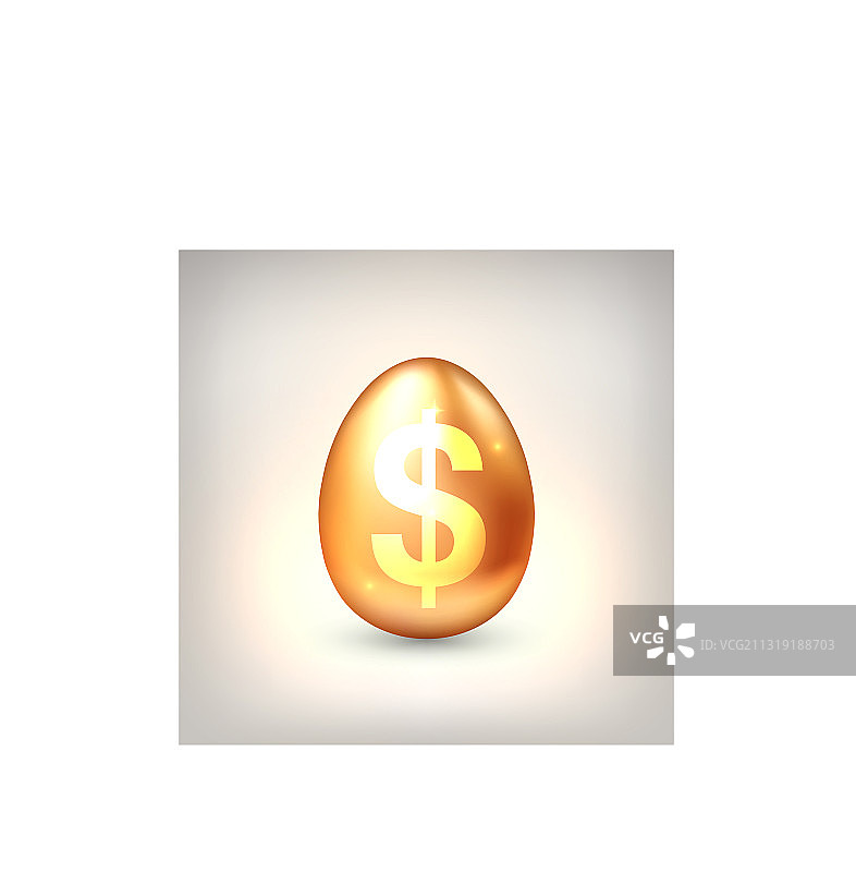 带有金色美元符号的金蛋概念图片素材