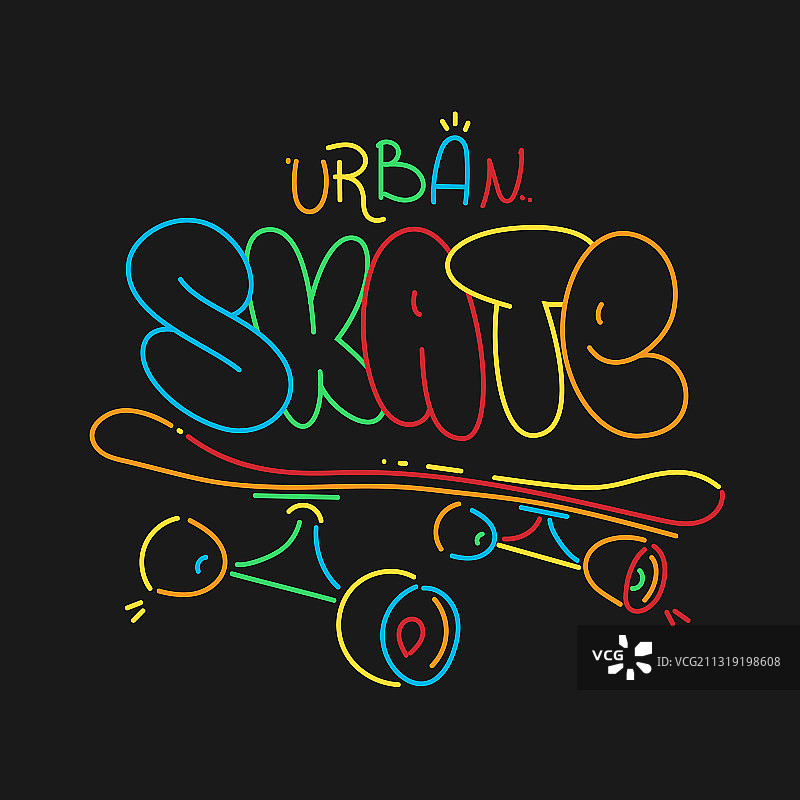 滑板排版印花T恤图案图片素材