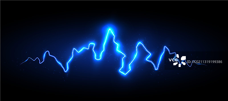 逼真的蓝色闪电与火花图片素材