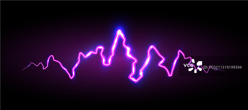 带火花和光晕的逼真紫色闪电图片素材