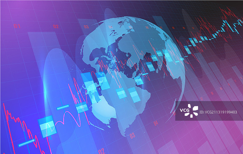 显示市场增长的高精度图表图片素材