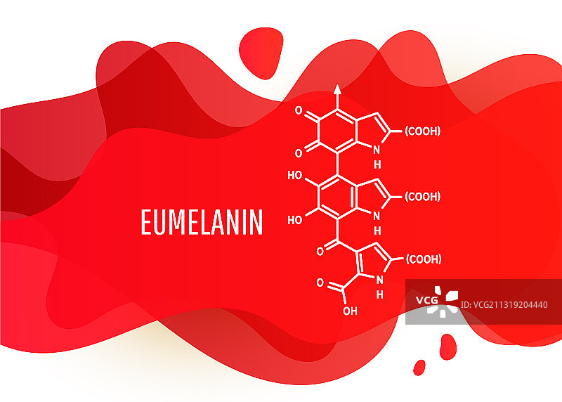 红色的真黑色素化学分子结构图片素材