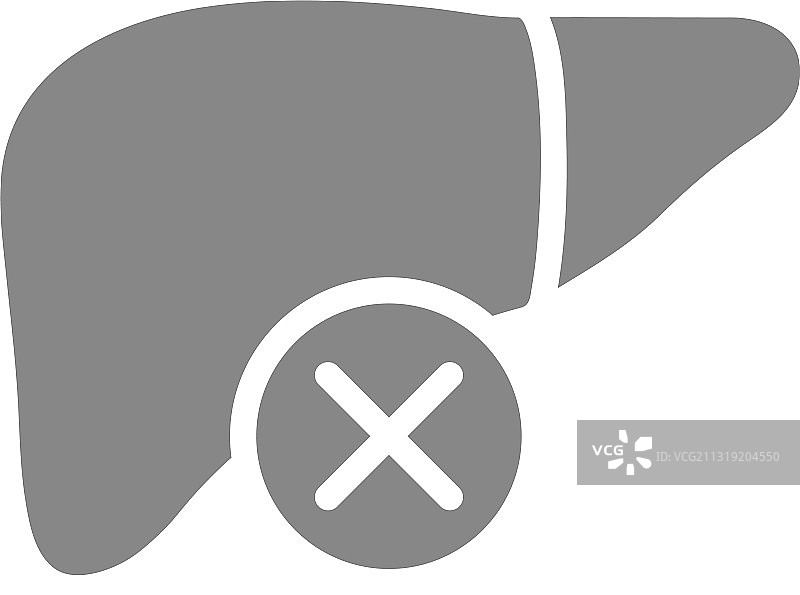 病变肝脏灰色叉号图标图片素材