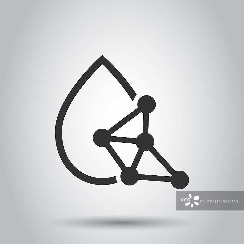 扁平风格的酸分子图标，白色背景上的DNA图片素材