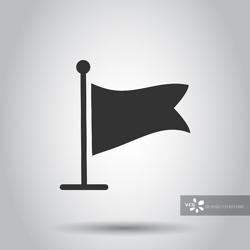 白色背景上的扁平风格旗帜图标图片素材