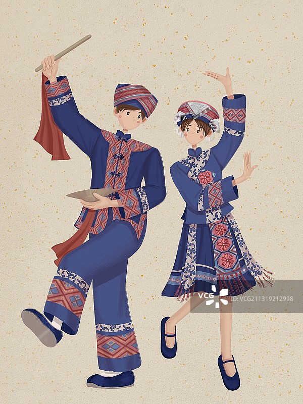 土家族姑娘和小伙图片素材