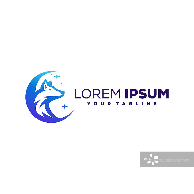 渐变狼头标志设计图片素材