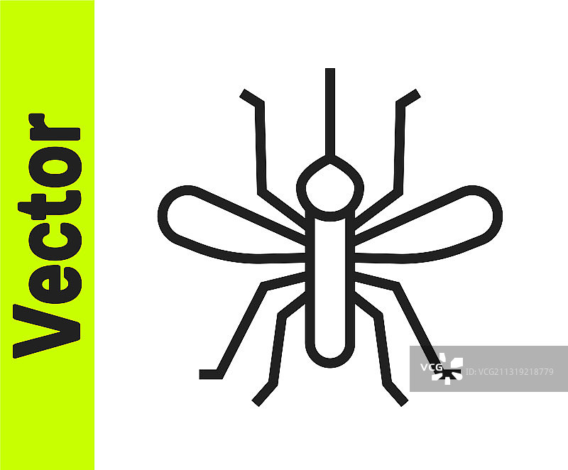 黑色线条蚊子图标图片素材