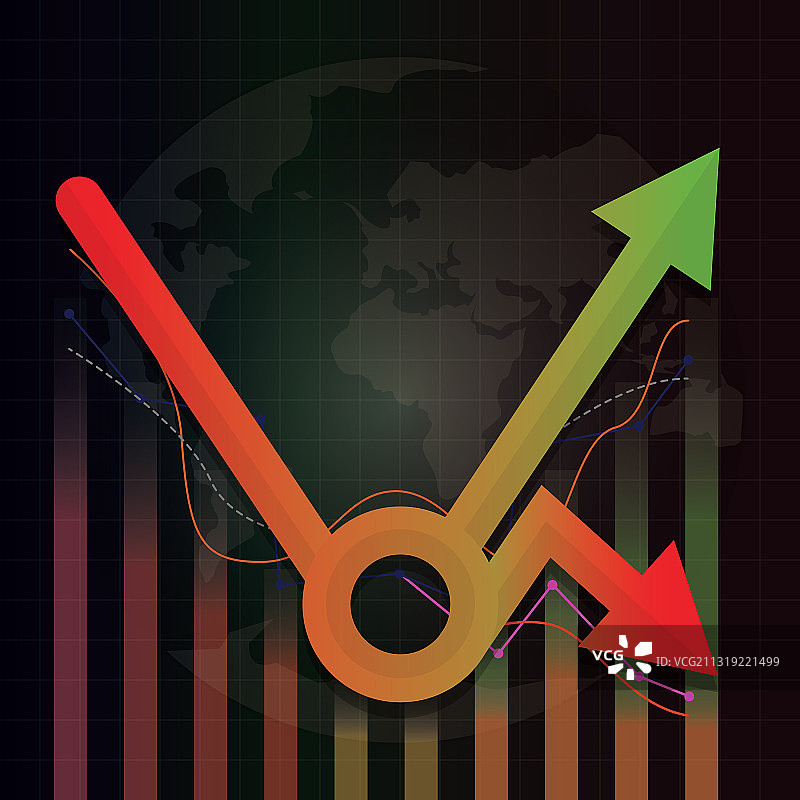 新冠疫情后的K型经济复苏图片素材
