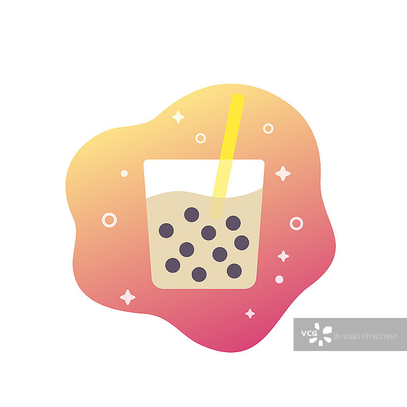 木薯饮料波霸奶茶图标图片素材