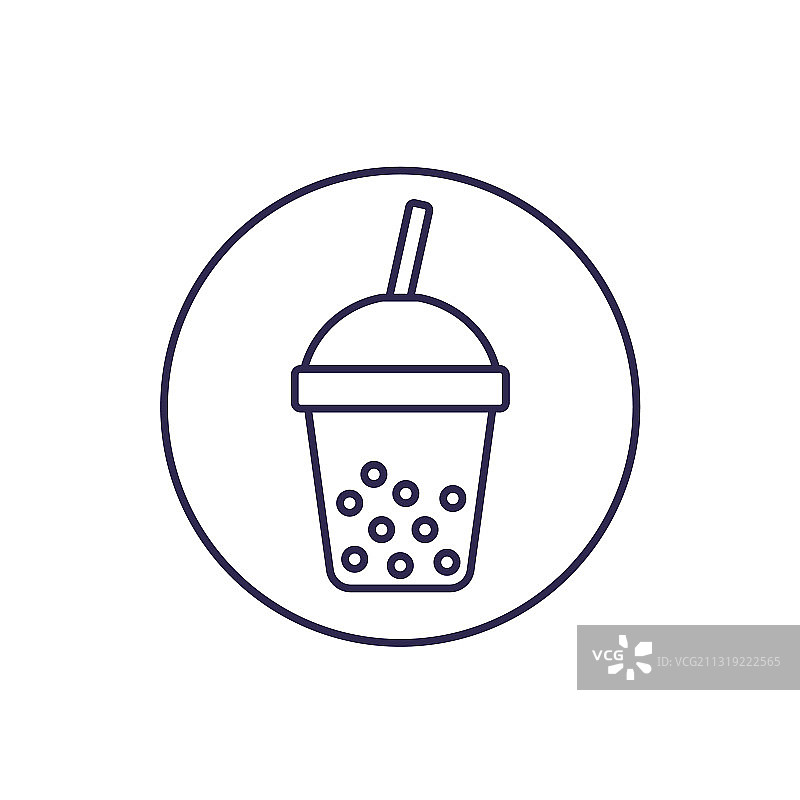 木薯饮料线性图标图片素材