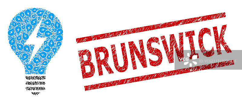 电子灯泡分形马赛克图片素材