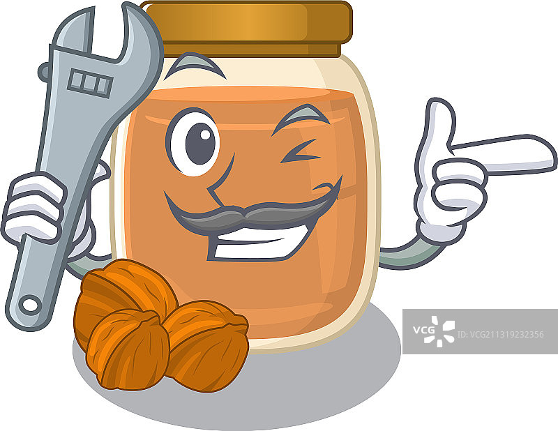 聪明的技工核桃黄油卡通角色图片素材