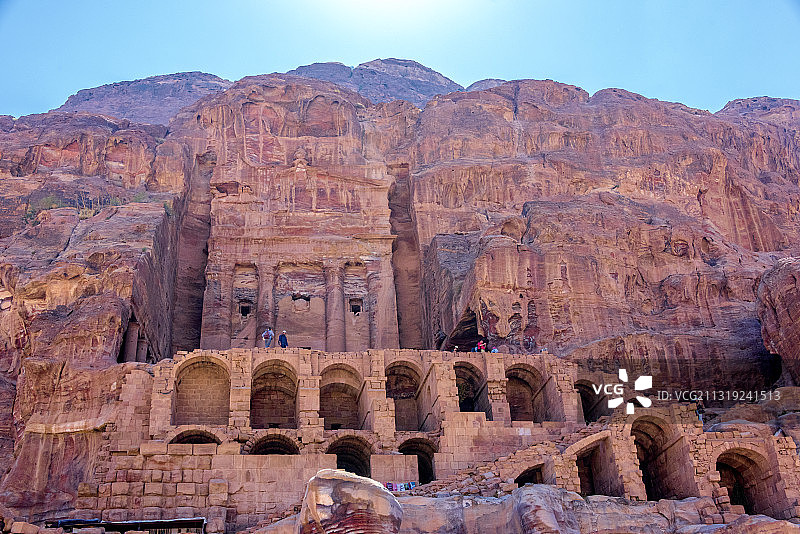 亚洲约旦佩特拉古城迹址国王陵墓图片素材