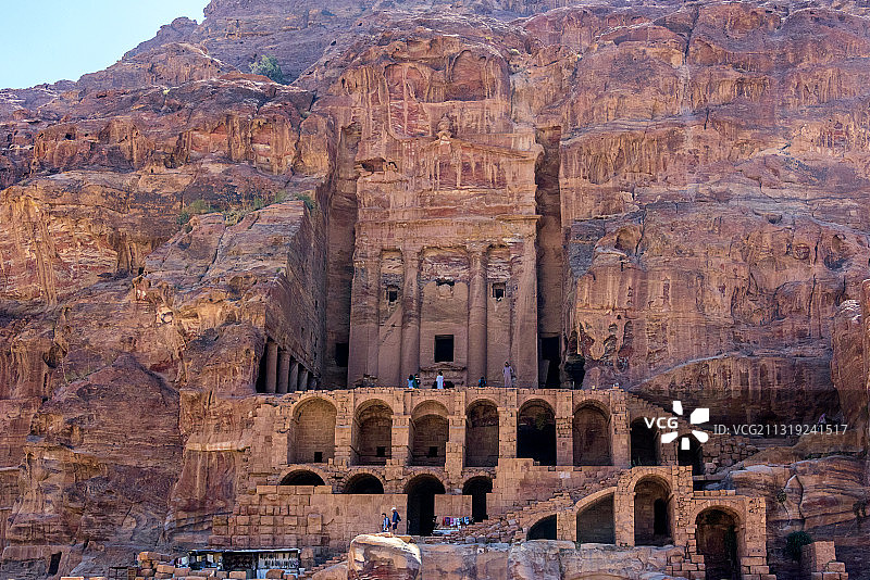 亚洲约旦佩特拉古城迹址国王陵墓图片素材