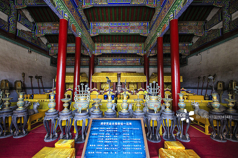 辽宁省抚顺市清永陵启运殿内景图片素材