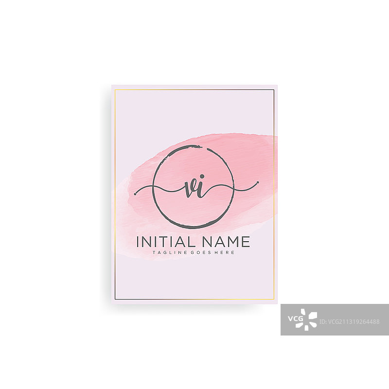 带有皇家模板的优雅VI字母首字母图片素材