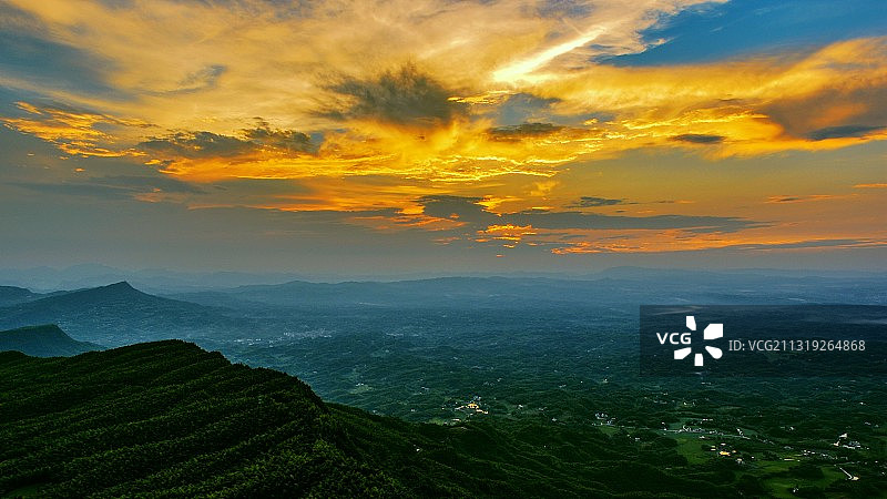 竹海晚霞图片素材