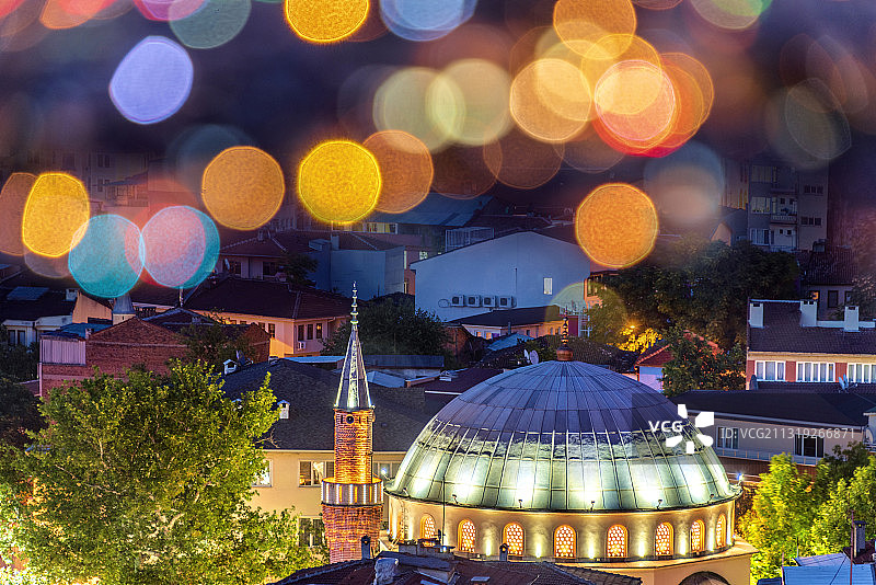 土耳其布尔萨城市夜景风光图片素材