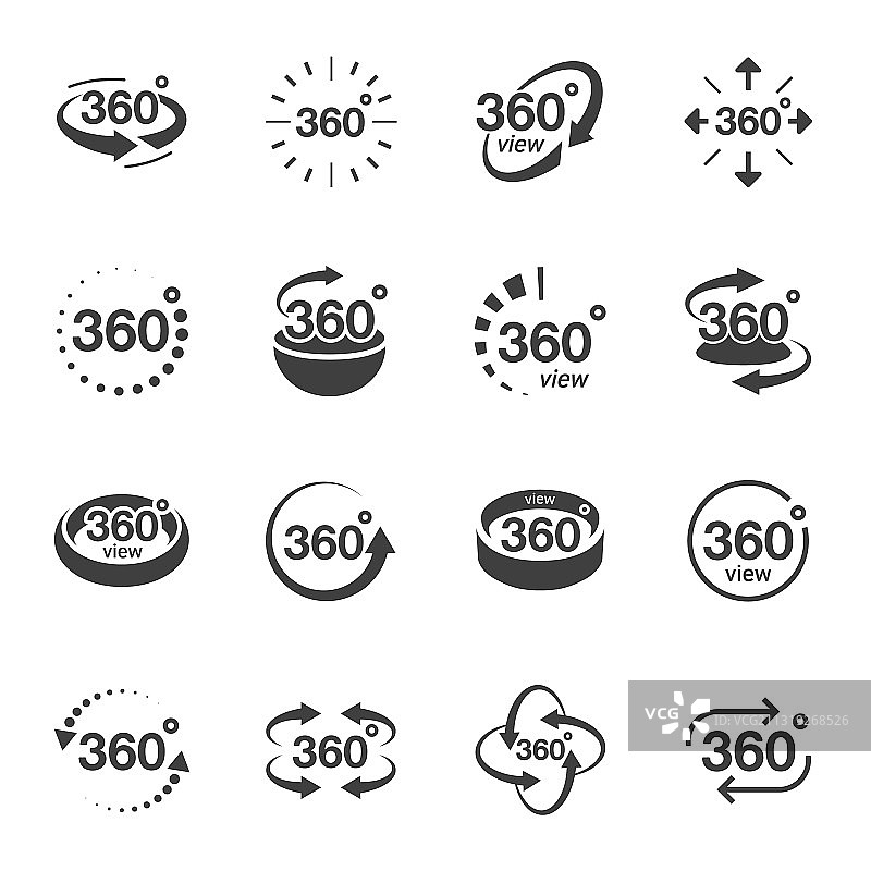 360度全景旋转图标合集图片素材