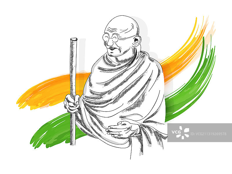 印度全国性节日甘地诞辰图片素材