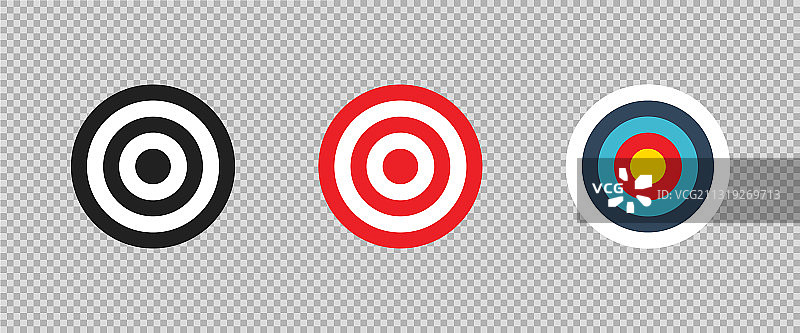 透明背景上的目标合集扁平图标图片素材