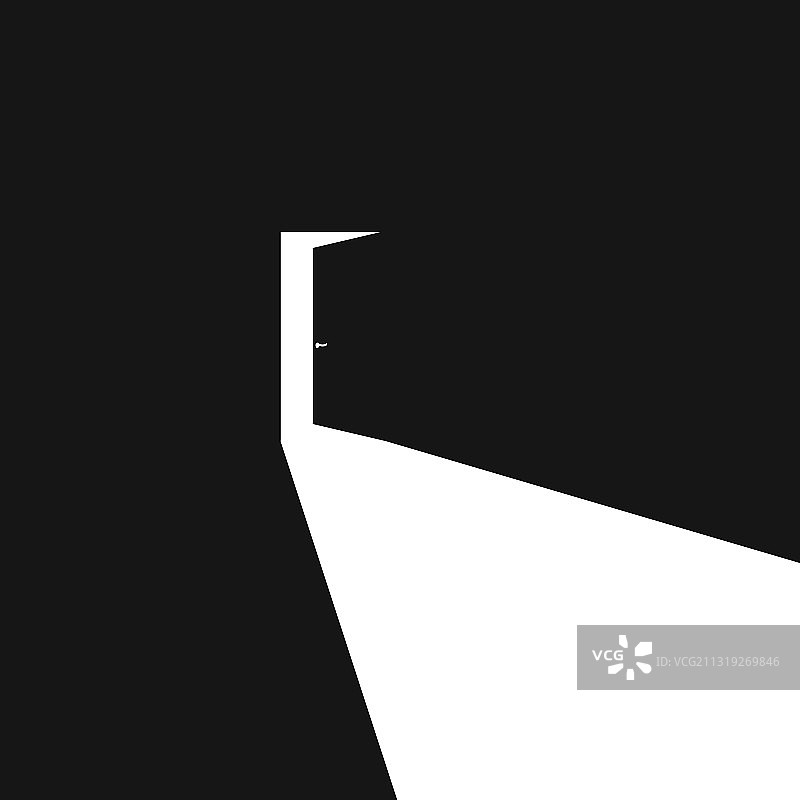 黑暗中抽象风格的浅黑色门图片素材